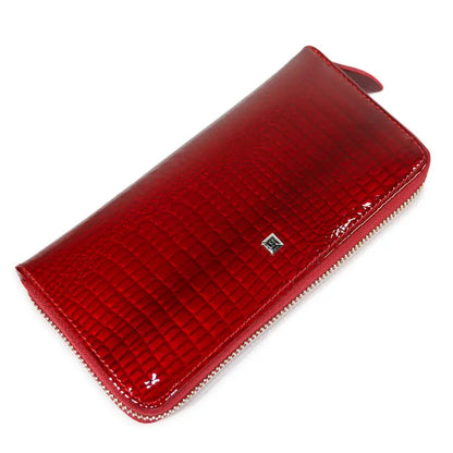 Women's Alligator Embossed Zipper Long Wallet – Wristlet Clutch with Card & Coin Slots