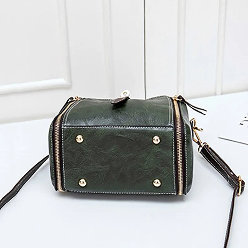 PU Leather Bucket Bag for Women – Small Crossbody Shoulder Handbag