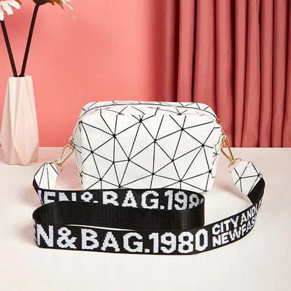 Geometric Crossbody Bag – Women's PU Leather Small Shoulder Purse