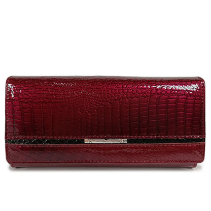 Luxury Crocodile Pattern Leather Wallet for Women