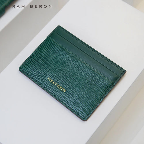 Genuine Leather Card Wallet with Free Monogram – Men's Slim Cardholder