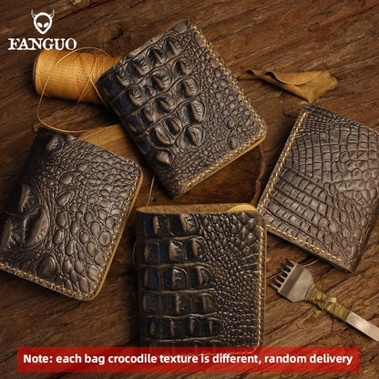 Crocodile Pattern Genuine Leather Wallet for Men