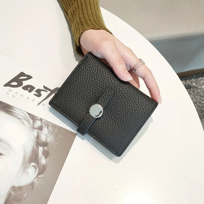 Genuine Leather Small Wallet for Women with Coin Purse