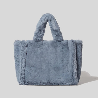 Large Tote Bag Luxury Faux Fur Women Handbags Designer Lady Hand Bags Fluffy Soft Plush Shopper Warm