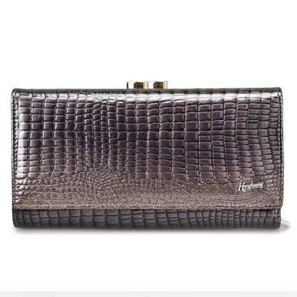 Alligator Leather Long Hasp Wallet for Women – Luxury Clutch Purse