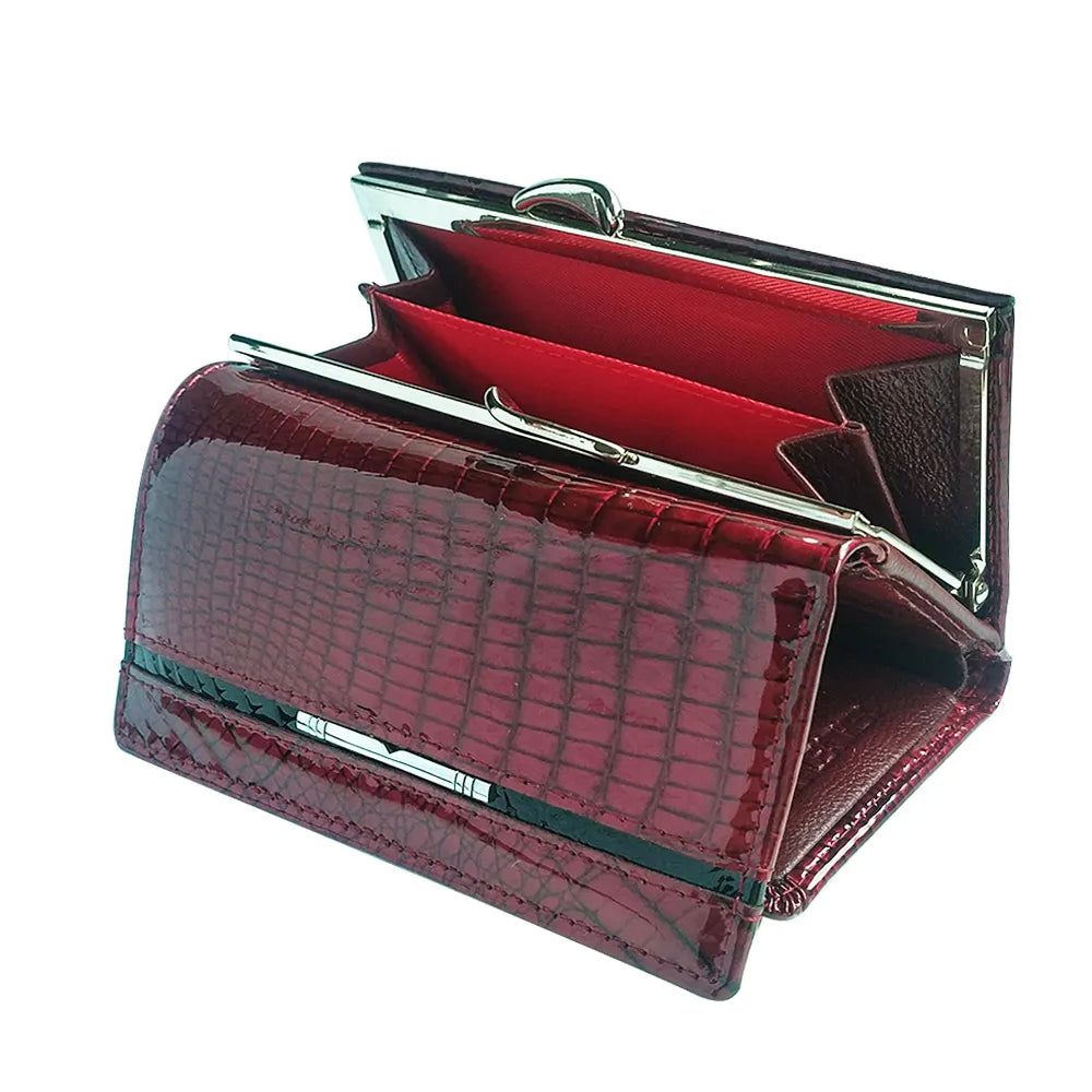 Genuine Leather Women's Small Short Clutch Wallet