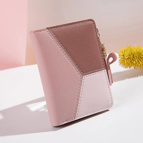 Color Block Tassel Wallet for Women – Small PU Leather Coin Purse