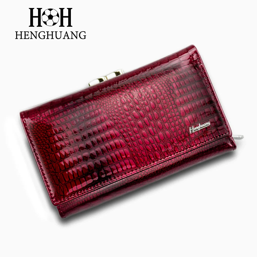 Alligator Pattern Women's Genuine Leather Short Wallet