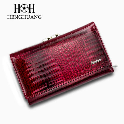 Alligator Pattern Women's Genuine Leather Short Wallet