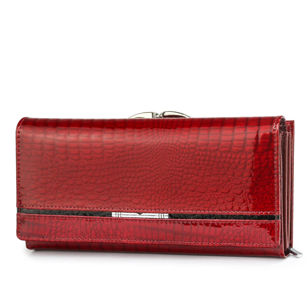 Alligator Genuine Leather Women's Clutch Wallet with Card Slots
