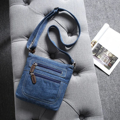 Vintage Denim Crossbody Bag for Women