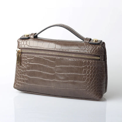 Exotic Embossed Leather Makeup Clutch Bag – Luxury Women's Handbag