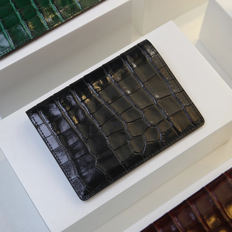 Luxury RFID Leather Passport Cover – Crocodile Pattern