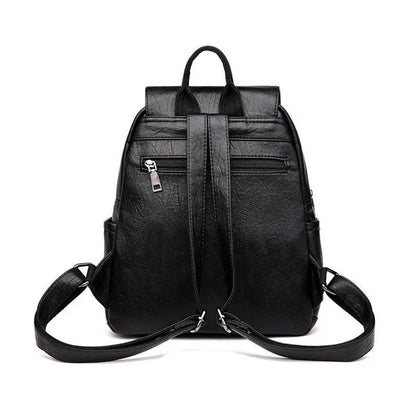 PU Leather Backpack for Women – Travel Shoulder Bag & School Rucksack
