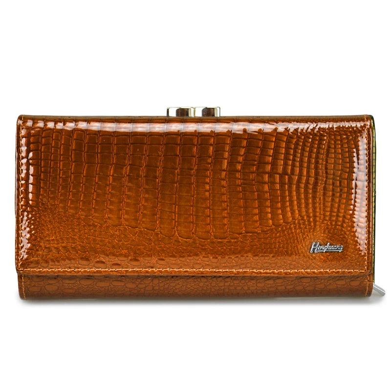 Alligator Embossed Genuine Leather Women's Long Wallet