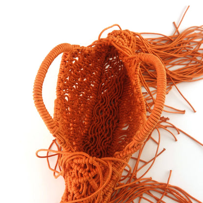 Bohemian Tassel Fishnet Tote Bag Designer Hollow Rope Woven Women Handbags Summer Beach Straw Bags