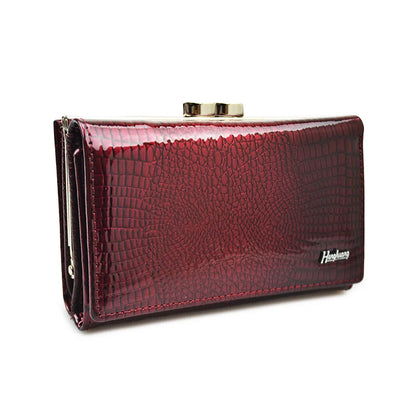 Alligator Pattern Women's Genuine Leather Short Wallet