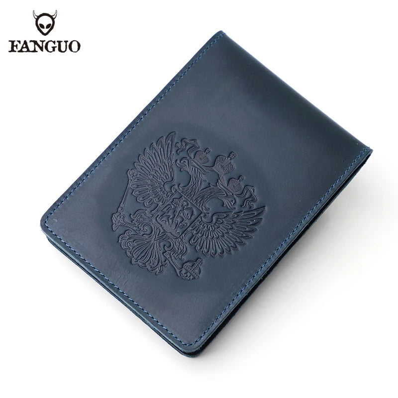 Genuine Leather Driver License & Document Holder – Russian Eagle Emboss