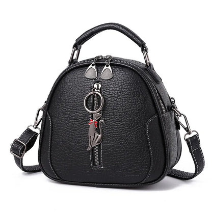 Crossbody Bag for Women – PU Leather Purse with Cat Charm