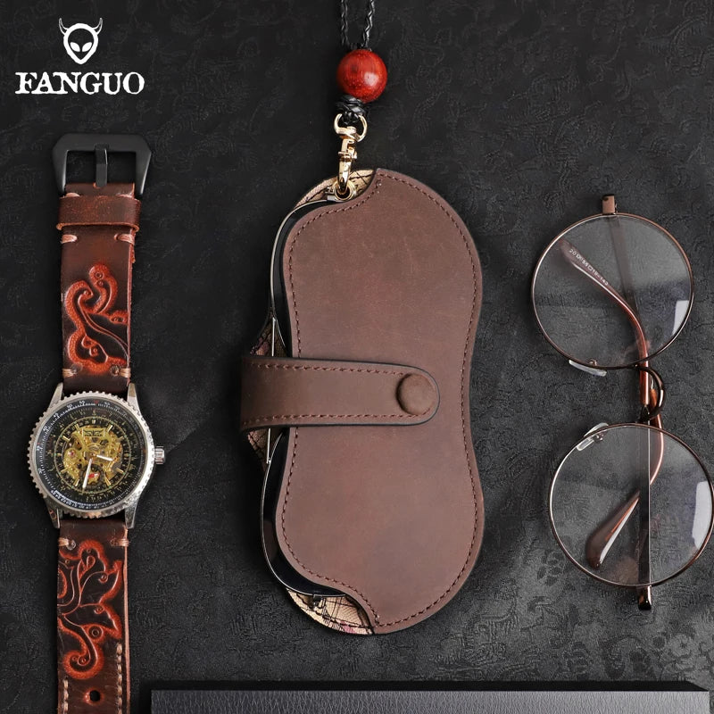 Genuine Leather Glasses Case – Handmade Portable Eyeglasses Pouch