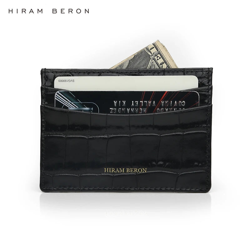 Croco Leather Card Holder Wallet – Custom Name Monogram