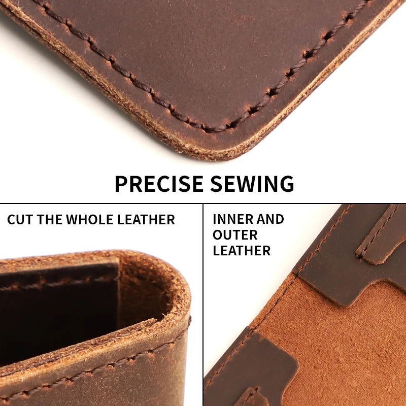 Genuine Leather Car Document Wallet with Card Slots