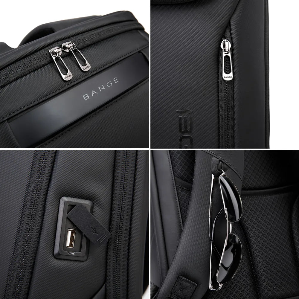BANGE 17" Waterproof Laptop Backpack with USB Charging – Travel & Business Bag