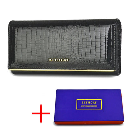 Genuine Leather Alligator Pattern Women's Long Wallet – BETHCAT