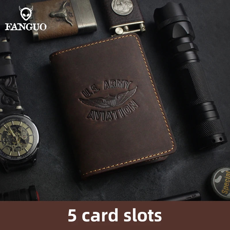 Genuine Leather Card Wallet – Handmade Driver License & Document Holder
