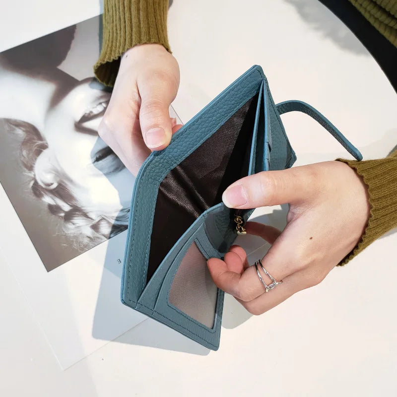 Genuine Leather Small Wallet for Women with Coin Purse