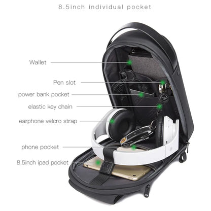 BANGE Crossbody Sling Bag – Waterproof USB Chest Pack for Men