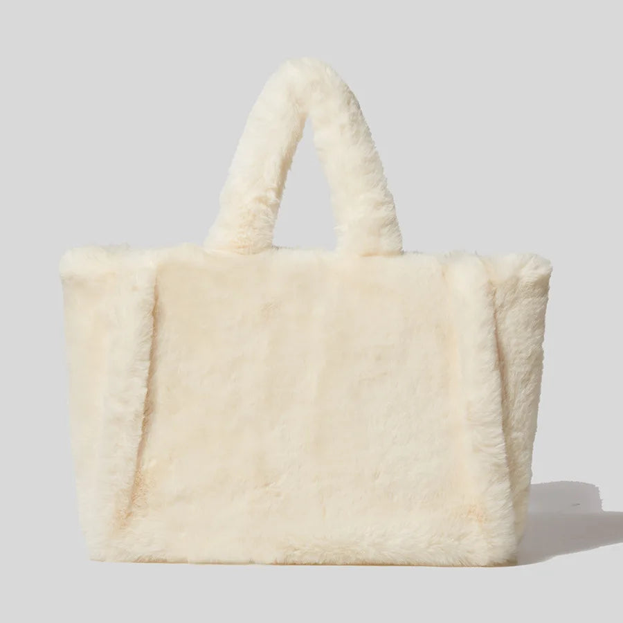 Large Tote Bag Luxury Faux Fur Women Handbags Designer Lady Hand Bags Fluffy Soft Plush Shopper Warm