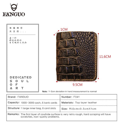 Crocodile Pattern Genuine Leather Wallet for Men