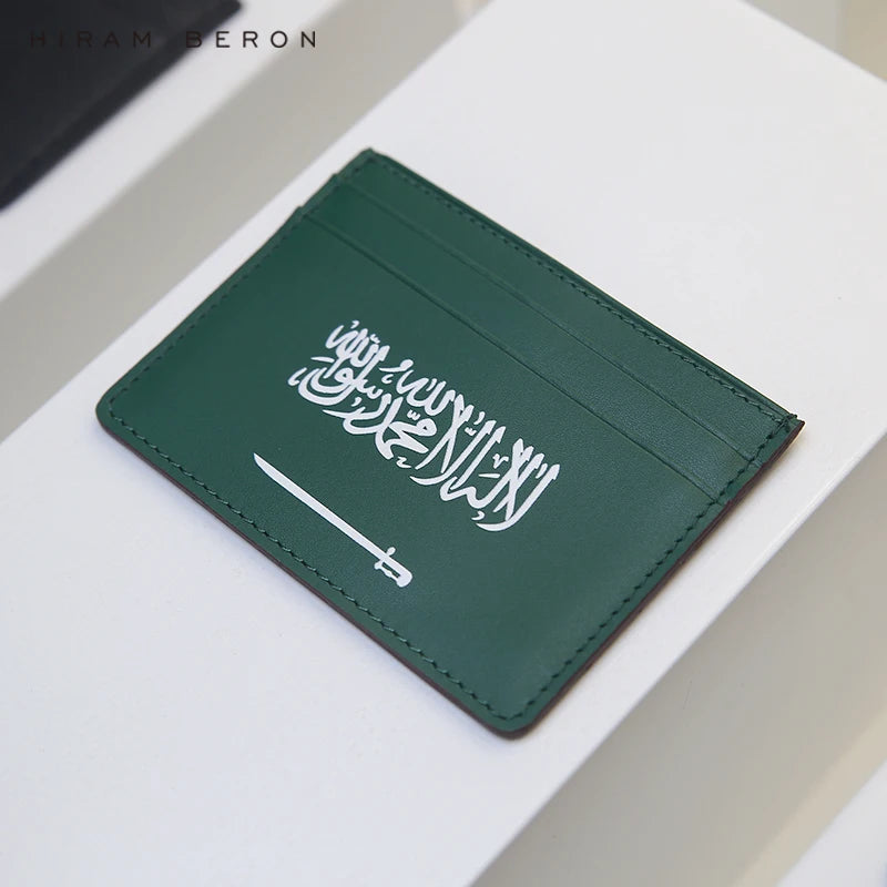 Saudi Arabia Flag Green Italian Leather Card Holder – Hiram Beron