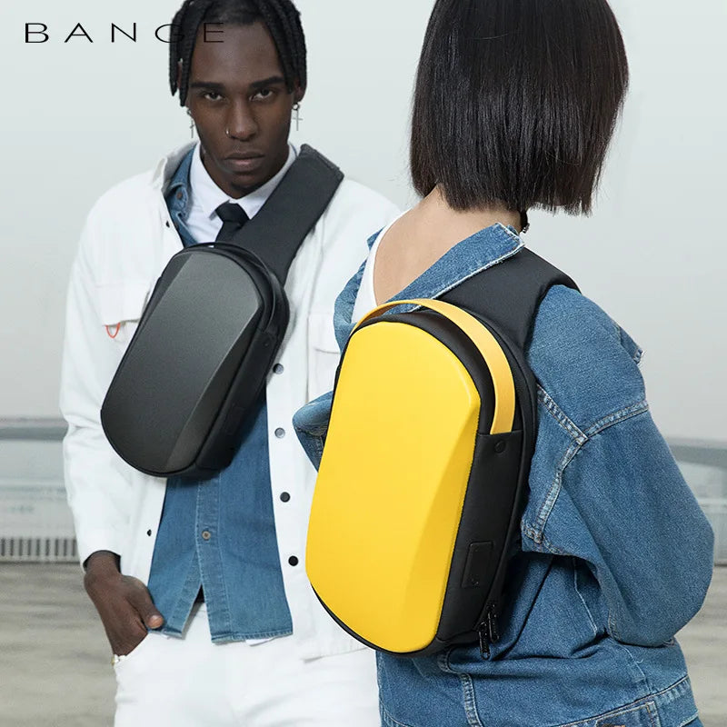BANGE Crossbody Sling Bag – Waterproof USB Chest Pack for Men