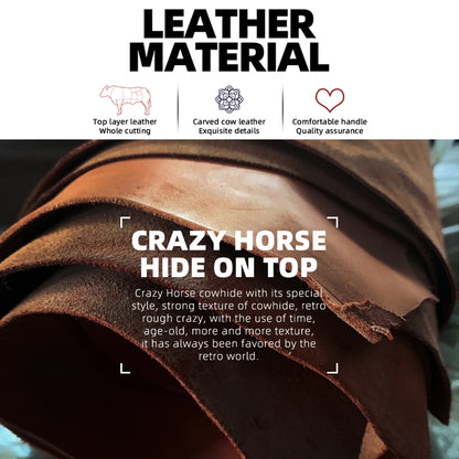 Genuine Leather Glasses Case Soft Pouch with Neck Strap