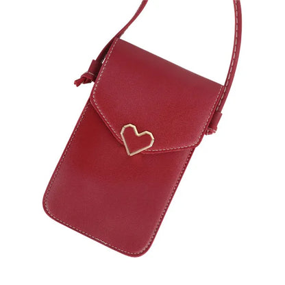 Heart Clasp Phone Crossbody Bag – Women's Mini Shoulder Purse