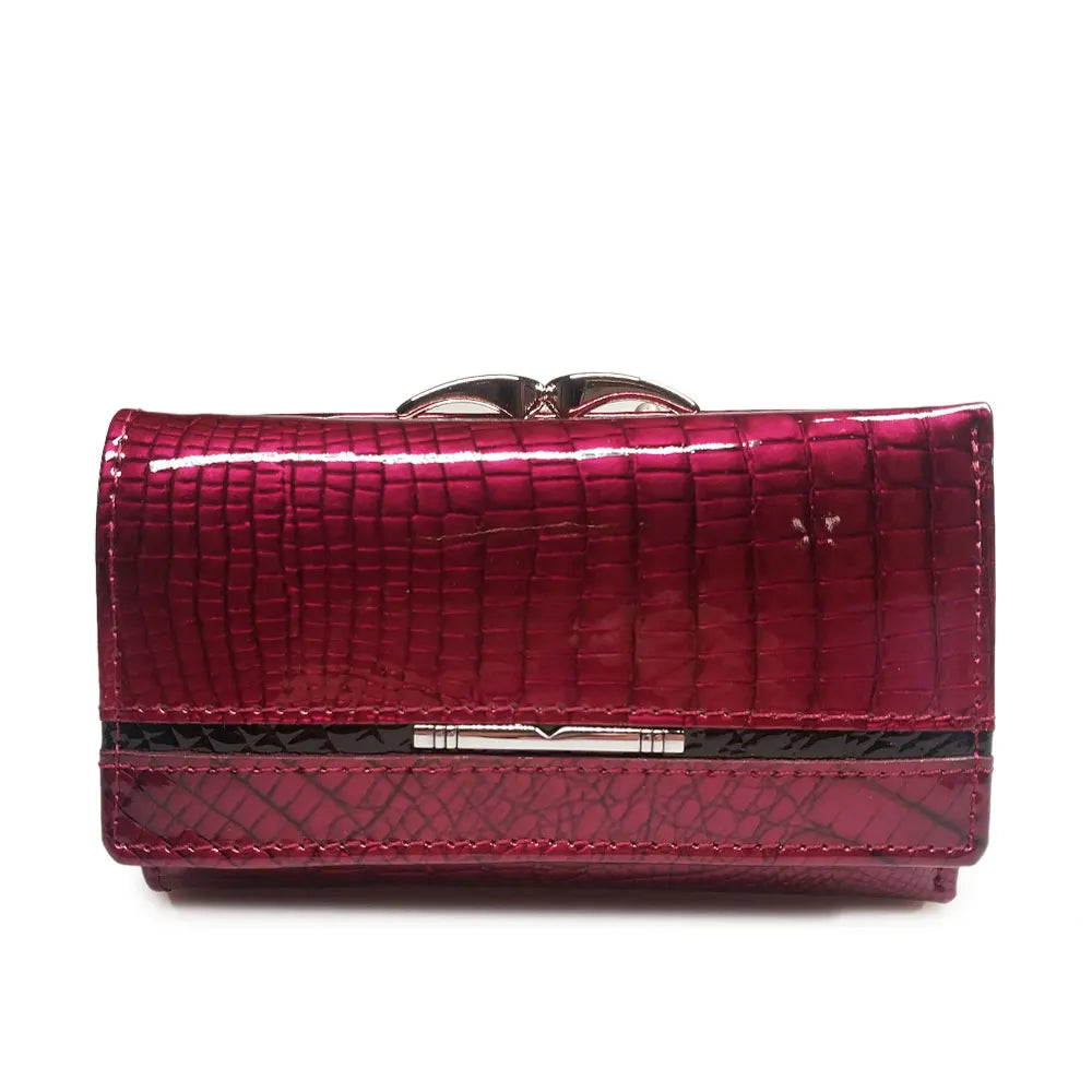 Genuine Leather Crocodile Pattern Clutch Wallet for Women