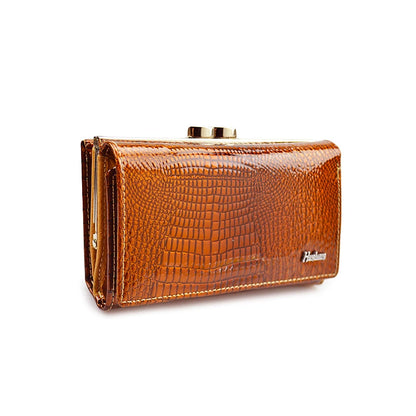 Alligator Pattern Women's Genuine Leather Short Wallet