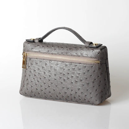 Embossed Leather Makeup Bag – Women's Exotic Pattern Clutch