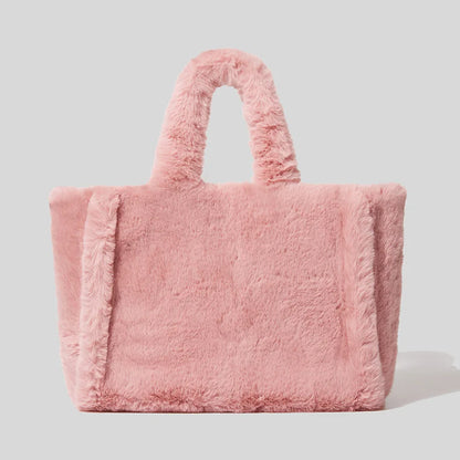 Large Tote Bag Luxury Faux Fur Women Handbags Designer Lady Hand Bags Fluffy Soft Plush Shopper Warm