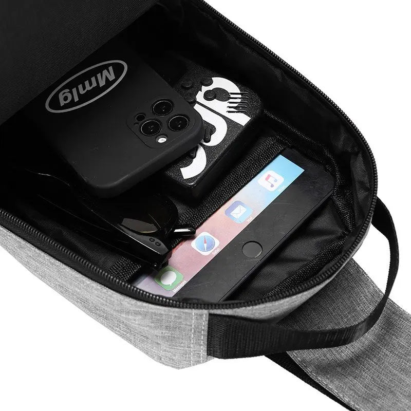 Men's Sling Chest Bag with USB Charging Port – Oxford Fabric