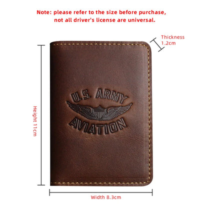 Genuine Leather Card Wallet – Handmade Driver License & Document Holder