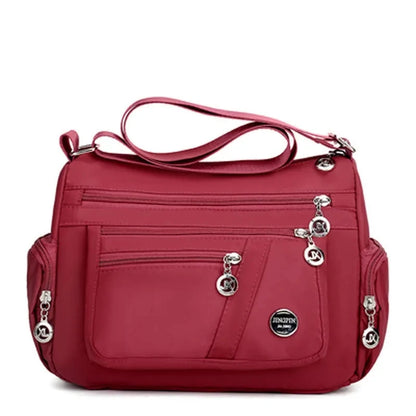 Waterproof Oxford Crossbody Bag – Multi-Zipper Women's Bag