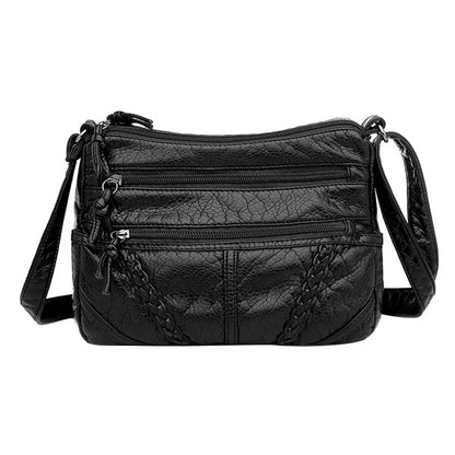 Soft PU Leather Crossbody Bag for Women – Lightweight Multi-Pocket Shoulder Purse
