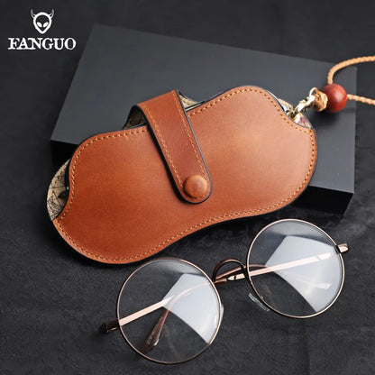 Genuine Leather Glasses Case – Handmade Portable Eyeglasses Pouch