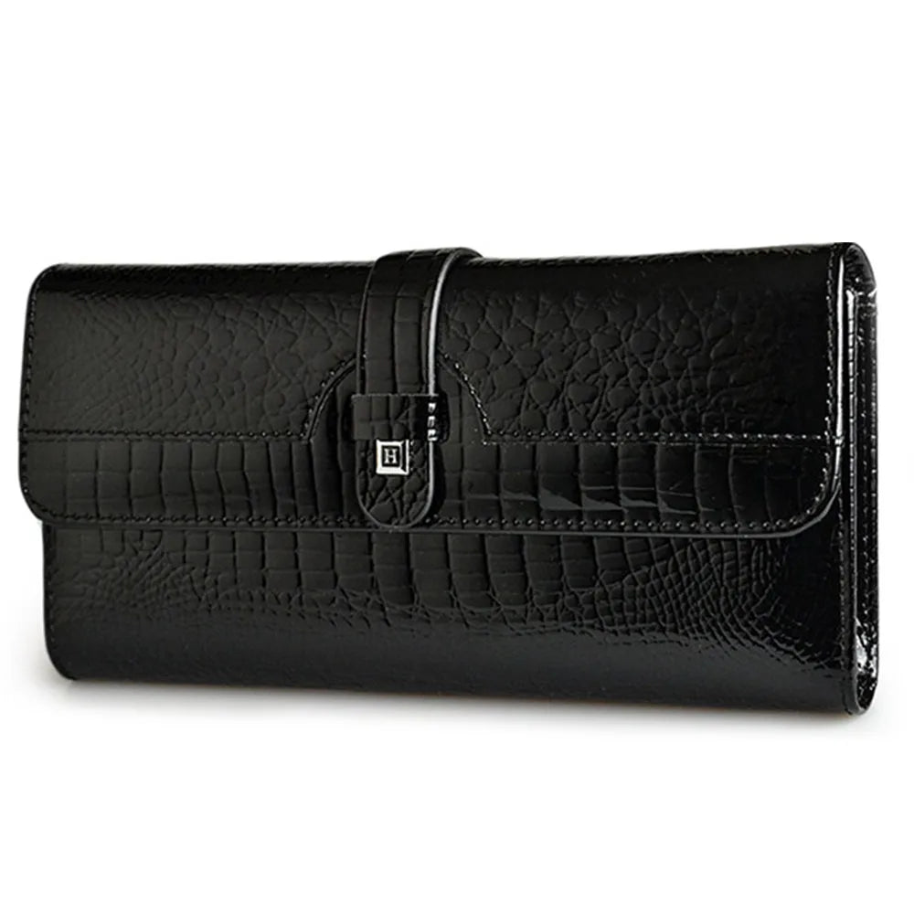 Alligator Pattern Women's Genuine Leather Long Wallet