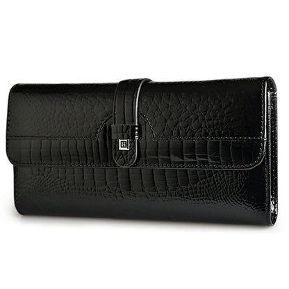 Alligator Pattern Women's Genuine Leather Long Wallet