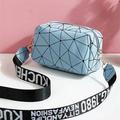Geometric Crossbody Bag – Women's PU Leather Small Shoulder Purse