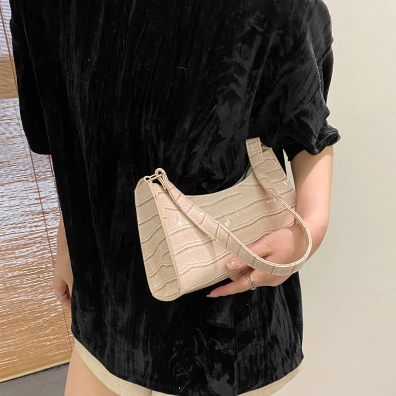 Crocodile Pattern PU Leather Shoulder Bag for Women